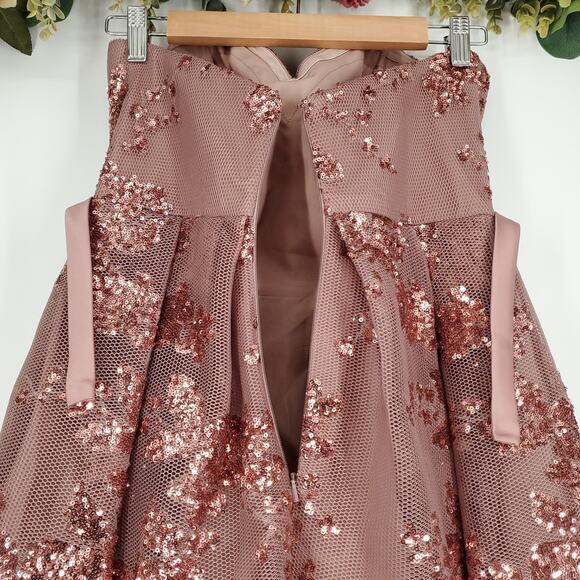 Alyce Paris Strapless Sequined Dress in Rosewood Size 10 - Picture 11 of 14